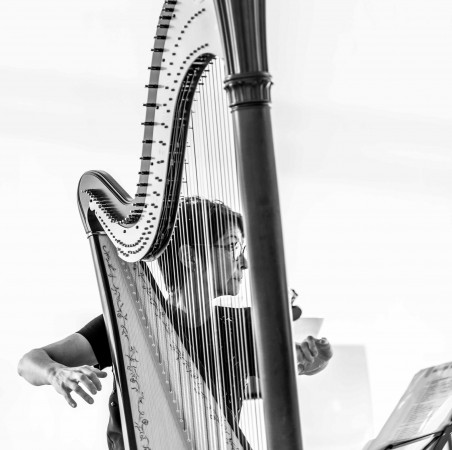 Genévieve Letang hárfa mesterkurzusa és kurzuskoncert a Zeneakadémián