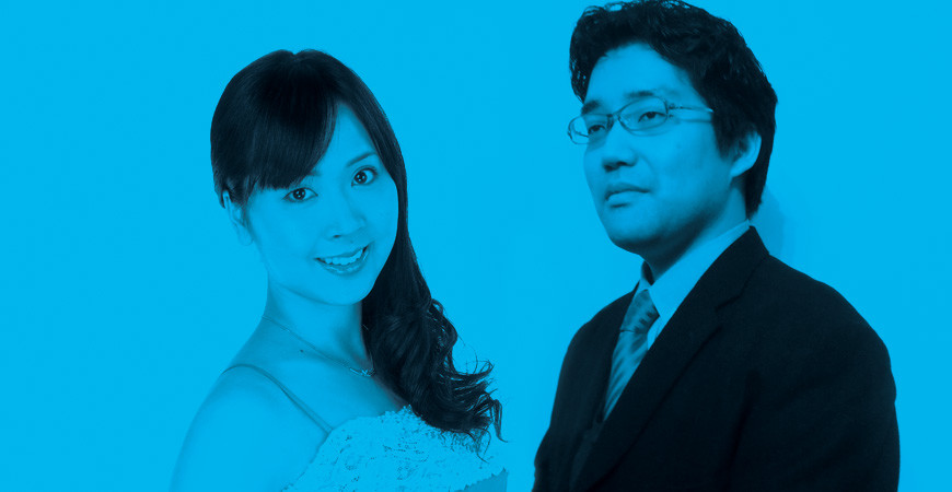 Mukeda Narihito és Morimoto Miho zongora szólista képzős hallgatók zenekari diplomakoncertje